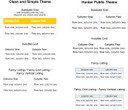 Table Class Options