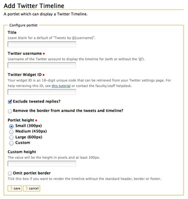 Add Twitter Timeline Add Twitter Timeline