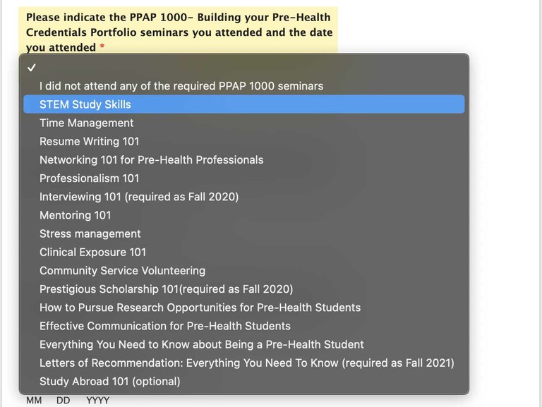 Fig. 5 Selecting Seminar Name